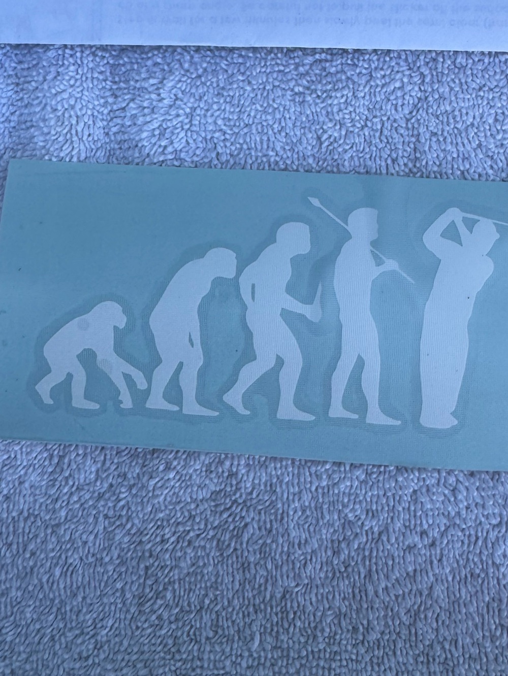 White Evolution of Golf Iron-on Decal - Sports Silhouette Sticker